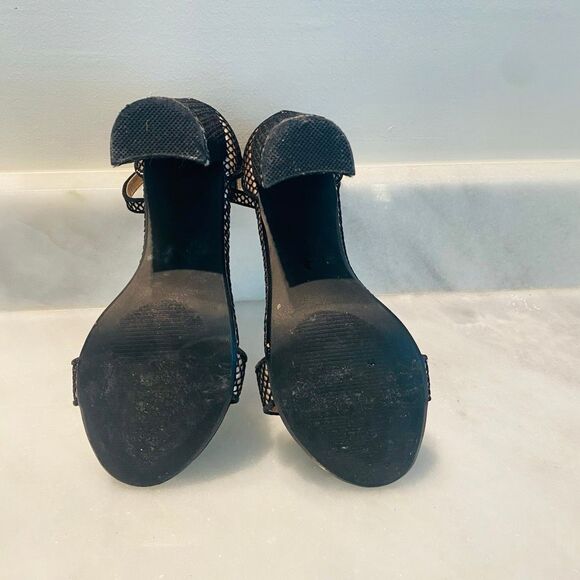 Steve Madden Ankle Strap Open Toe Mesh Block Heel Carrson Sandals Black Size 7.5 - Picture 4 of 6